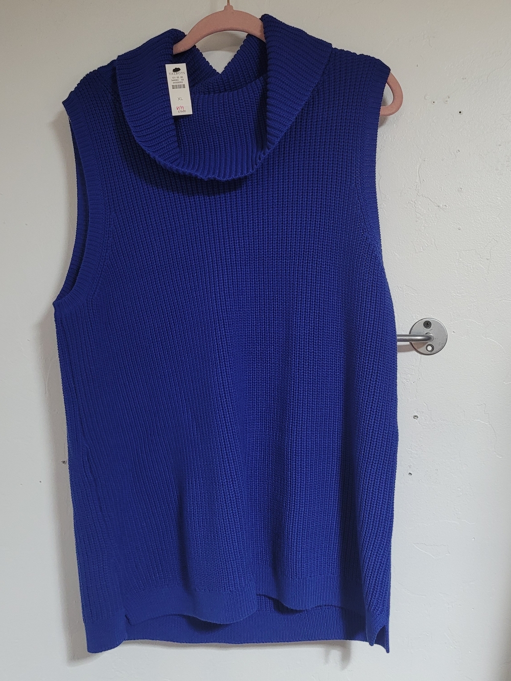 Talbots Sleeveless Cowl Neck Sweater - Cobalt Blue